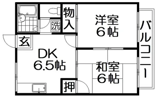 第二晴天ハイツ【2階】の間取り