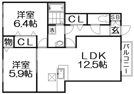 ラ・フローレンス【1階】の間取り