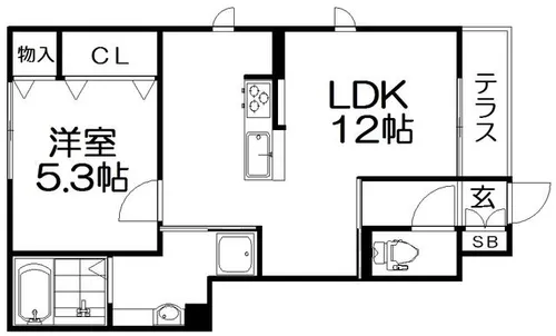 エスタシオンくずは台場【1階】の間取り