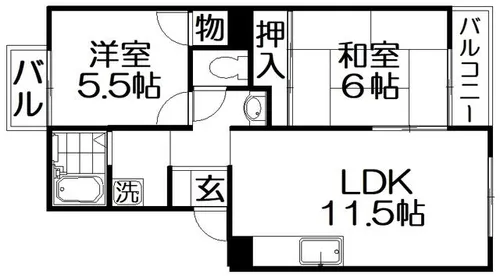 ダブルツリー1番館【3階】の間取り