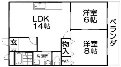 レオハイム東山【5階】の間取り