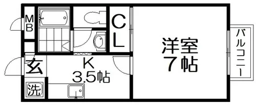 サンハイム上山【1階】の間取り