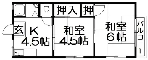 翆甲園ハイツ【2階】の間取り