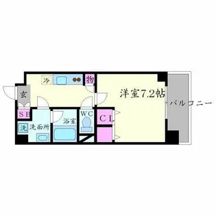 アーバネックス谷町Ⅱ【6階】の間取り