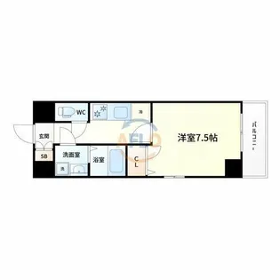 エスリード江坂垂水町【7階】の間取り