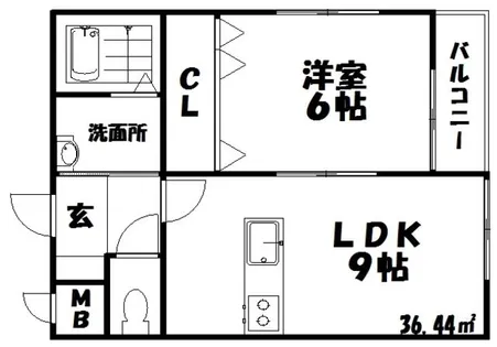 クラウディア香里ヶ丘【2階】の間取り