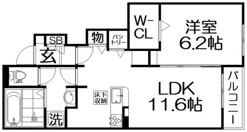 アイビープレイス【1階】の間取り