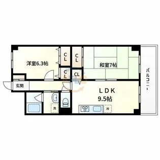 ハイツ天王寺1号館【4階】の間取り