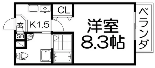 プラディオ交野【8階】の間取り