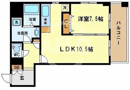 レジディア心斎橋ウエスト【2階】の間取り