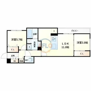 クラシスト三津屋南【2階】の間取り