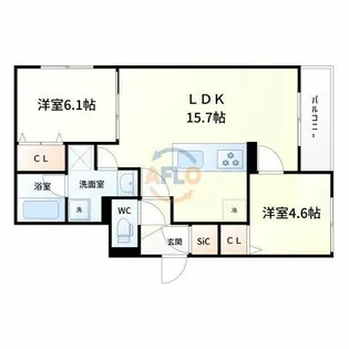 クラシスト三津屋南【3階】の間取り