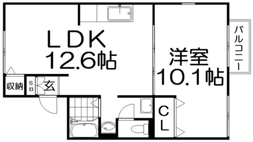 奥野ハイツ【1階】の間取り