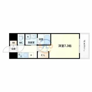 グローリア新北野【3階】の間取り