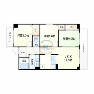 カサグランデ甚田【4階】の間取り