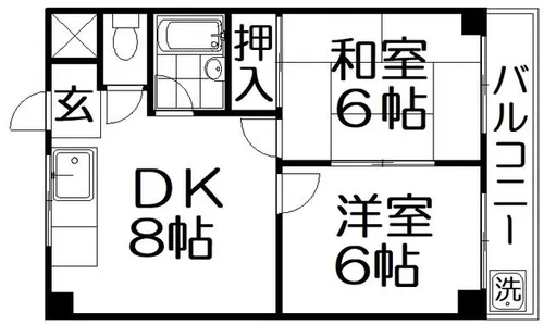 郡津金森マンション【4階】の間取り