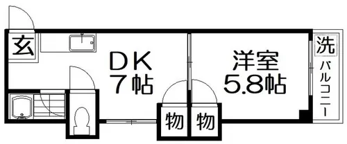 ハイツ北之町A棟【4階】の間取り