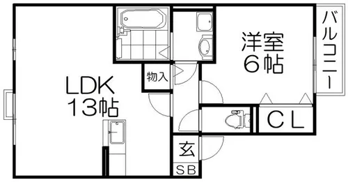 エストコリーヌⅠ番館【1階】の間取り