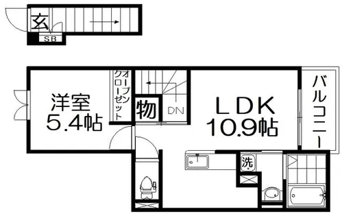 ココットルーチェM&K【2階】の間取り