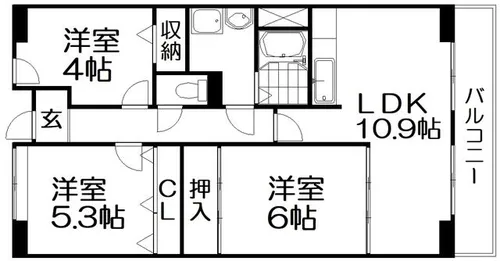 シャルル津田【2階】の間取り