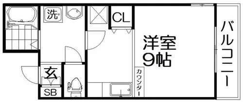 ハピネス渚【3階】の間取り
