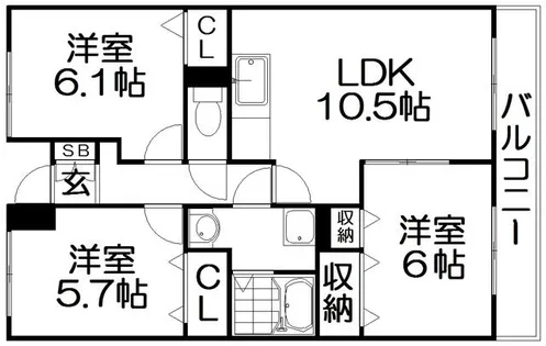 エバーグリーン【2階】の間取り