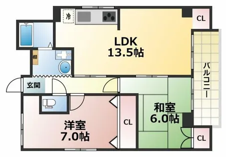 セントピア西宮【6階】の間取り