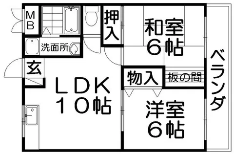 ハーモニーライフ春日【4階】の間取り