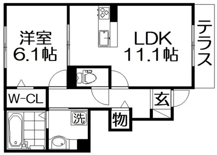アシェル星田【1階】の間取り