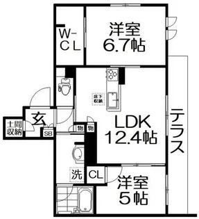 シャーメゾンIMPUL【1階】の間取り