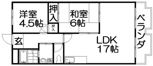 ゲートリバーハイツ【1階】の間取り