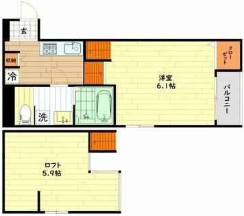 ハーモニーテラス姫里【1階】の間取り