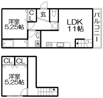 ドミシル乾【2階】の間取り