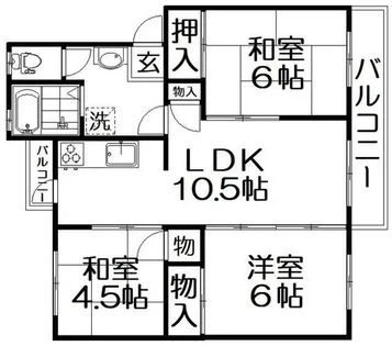 香里三井団地A92号棟【1階】の間取り