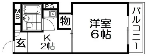 アカイマンション【3階】の間取り
