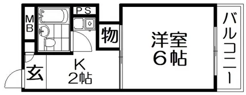 アカイマンション【3階】の間取り