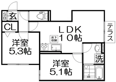 リニュエラ香里園町【1階】の間取り