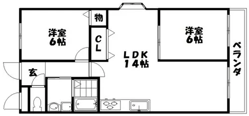 レオハイム津田Ⅱ【4階】の間取り