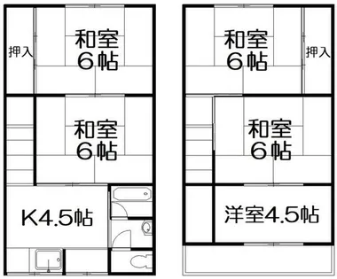 大阪府交野市私部1丁目【一戸建】の間取り