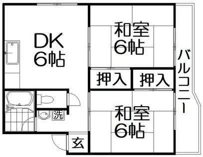 高塚コーポラス【1階】の間取り