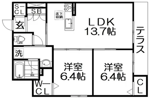 エスペランサ レジデンスⅡ【1階】の間取り
