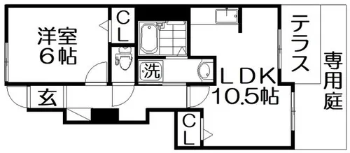 サンヒルズ楠葉【1階】の間取り