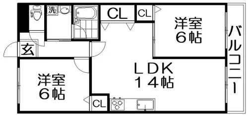 レオハイム津田Ⅱ【4階】の間取り