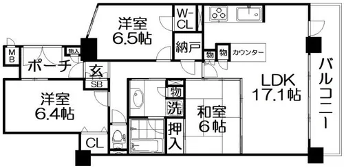 ロイヤルメドゥ香里園タワー【14階】の間取り
