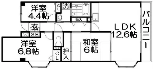 ミーテ・パラッツォ枚方公園【5階】の間取り