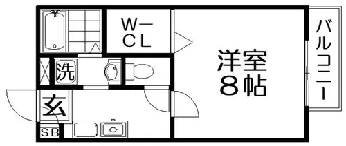 カーサフォンテB棟【2階】の間取り
