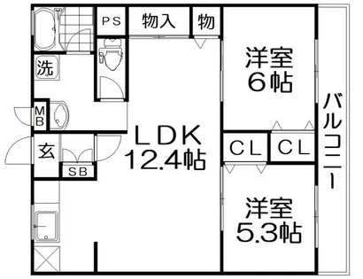 石垣ハイツ【3階】の間取り