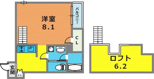 Prestige三宮東【103号室】の間取り