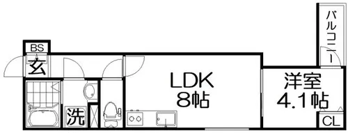 アート萱島East A【1階】の間取り