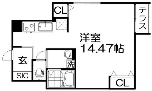 キャルムコート星田2番館【1階】の間取り